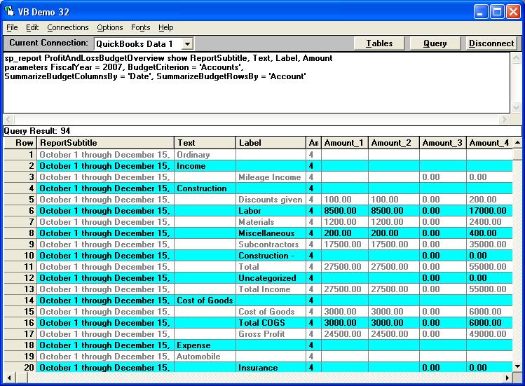 [QODBC-Desktop] How To Run A Profit And Loss Budget Overview Report In ...